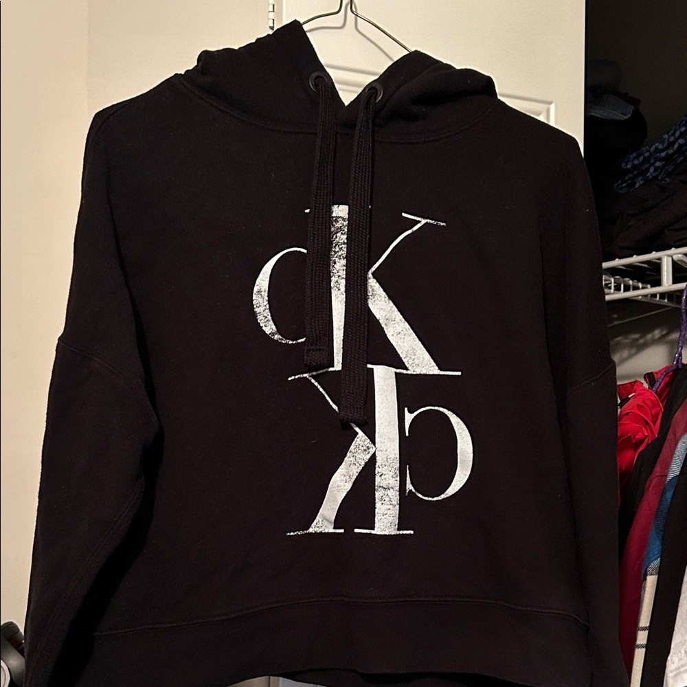 Calvin Klein Black and White Logo Hoodie